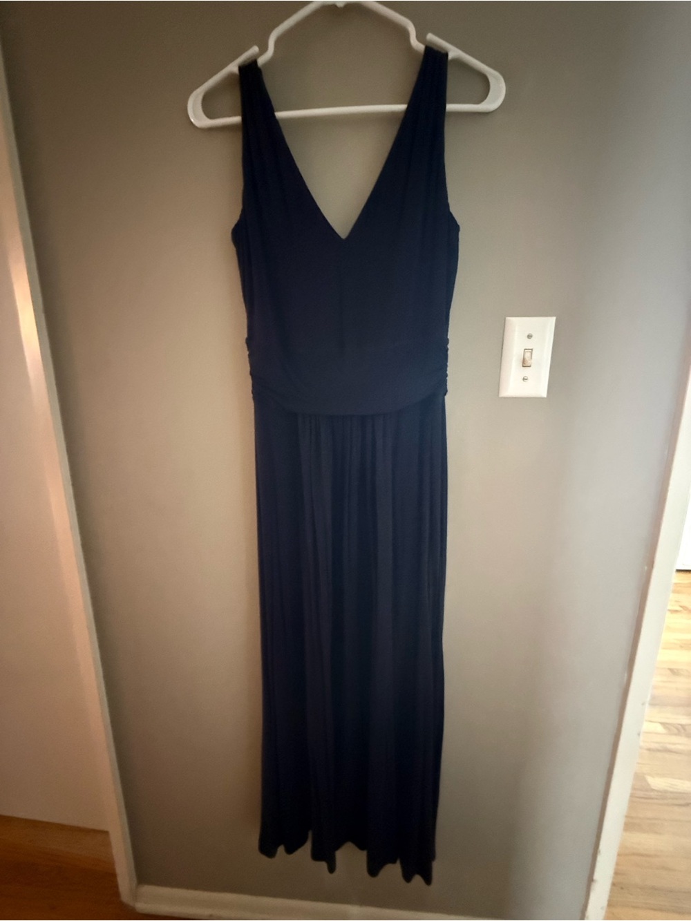 Boden Navy Sleeveless Jersey V-Neck Maxi Dress